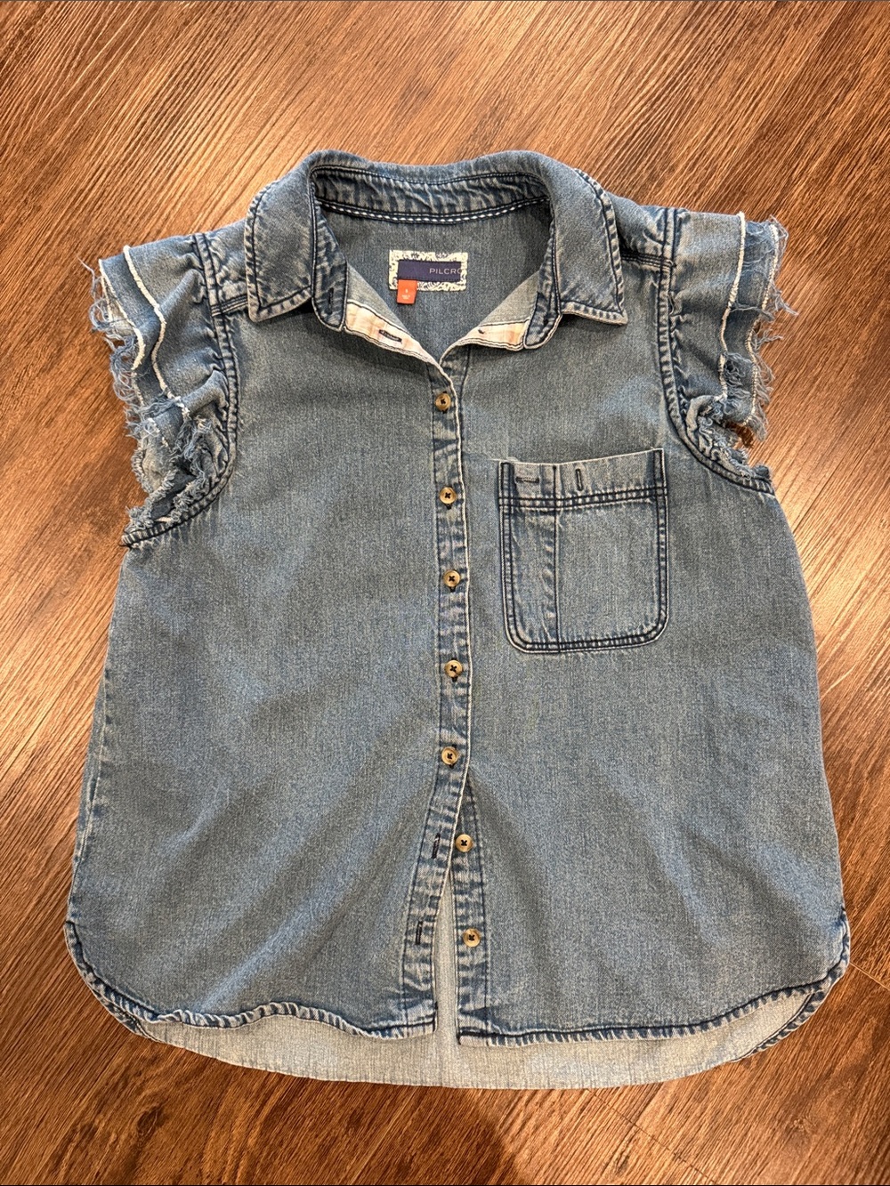 Pilcro Light Blue Denim Button-Down Girls' Shirt